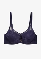 Biustonosze - Niebieski Koronkowy Biustonosz z Usztywnianymi Miseczkami i Odpinanymi Ramiączkami Christial - miniaturka - grafika 1