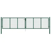 Ogrodzenia - vidaxl Brama ogrodzeniowa z siatki, stalowa, 400 x 125 cm, zielona 145749 - miniaturka - grafika 1