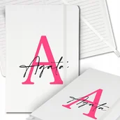 Notesy i bloczki - Notes Biały A5 Notatnik Dziennik z Gumką w Linię INICJAŁ IMIĘ Wiele Wzory - miniaturka - grafika 1