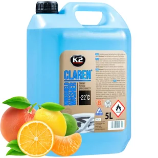 K2 Claren -22C 5L Zimowy Płyn Do Spryskiwaczy Mycie Szyb Przyjemny Zapach - Płyny do spryskiwaczy - miniaturka - grafika 1