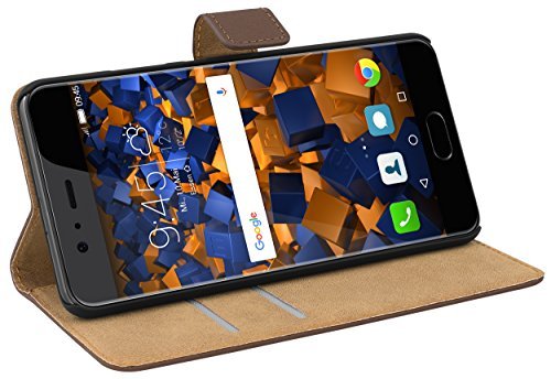 mumbi Etui Bookstyle Case kompatybilne z Huawei P10 etui na telefon komórkowy Case Wallet, białe