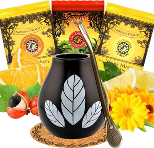 Zestaw herbat Mate Green Yerba Mate Brazylijskie owoce i zioła herbata mate 3x50g kubek ceramiczny tykwa mate - Yerba Mate - miniaturka - grafika 1