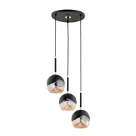 Lampy sufitowe - Prada lampa wisząca 3xE27 czarna/złota 62403 - miniaturka - grafika 1