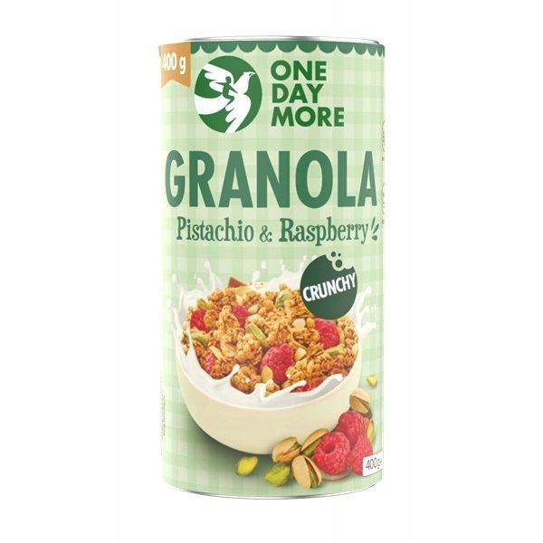 Granola Pistacjowa z malinami 450g Pistachio & Raspberry OneDayMore