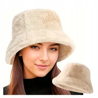 Czapki damskie - Czapka Damska Kapelusz Bucket Hat Zimowy Na Zimę Ciepły Wygodny Miękki - miniaturka - grafika 1