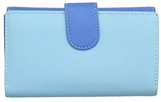 Portfele - Felda RFID damski portfel portmonetka prawdziwa skóra wielokolorowe miękkie pudełko na karty kredytowe, Niebieski, kolorowy, Purse - grafika 1