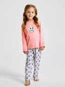 Piżamy dla dziewczynek - Dziewczęca piżama na długi rękaw Emma brzoskwinia Taro r.122 - miniaturka - grafika 1