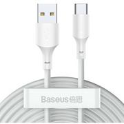 Kable USB - Baseus Simple Wisdom Data Cable Kit USB to Type-C 5A 2PCS/Set1.5m White - miniaturka - grafika 1