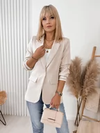 Marynarki i żakiety damskie - ŻAKIET ERASER BEŻOWY M/38 - Ubra - miniaturka - grafika 1