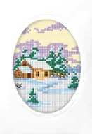 Pasmanteria - Zestaw do haftu kartka okolicznościowa kanwa mulina - Chatki - miniaturka - grafika 1