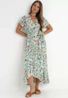 Sukienki - Zielono-Beżowa Sukienka Varila - miniaturka - grafika 1