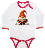 Body dla niemowląt - Body dziecięce Świąteczny Krasnal Gnom Lampki Choinkowe Święta 74/80 - miniaturka - grafika 1