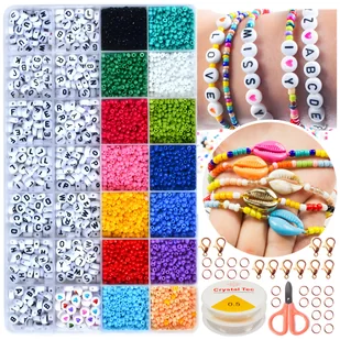 Zestaw do robienia Bransoletek Biżuterii Koraliki Literki FR1021 - Prace ręczne dla dzieci - miniaturka - grafika 1