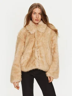 BARDOT Futro 59562JB Beżowy Regular Fit - Płaszcze damskie - miniaturka - grafika 1