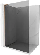 Ścianki i drzwi prysznicowe - Mexen Kioto L ścianka prysznicowa Walk-in 100 x 200 cm, grafit, miedź szczotkowana - 800-100-103-65-40 - miniaturka - grafika 1