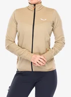 Bluzy sportowe damskie - Bluza damska bez kaptura Salewa Puez Waffle Hyb PL Jacket - quicksand - miniaturka - grafika 1