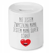 Skarbonki - SKARBONKA DLA MAMY MATKI NIE JESTEM ZWYCZAJNĄ MAMĄ z Nadrukiem ze Zdjęciem + Opakowanie na prezent (wzór 02) - miniaturka - grafika 1