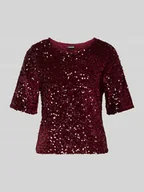 Koszulki i topy damskie - T-shirt o kroju regular fit z cekinowym obszyciem model ‘KAM’ - miniaturka - grafika 1