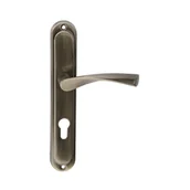 Klamki - Domino Klamka do drzwi wewnętrznych z długim szyldem do wkładki Romana 72 Mosiądz Patyna - miniaturka - grafika 1