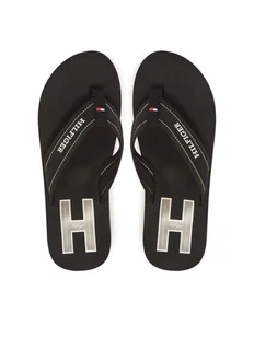 Tommy Hilfiger Japonki Hilfiger H Padded Beach Sandal FM0FM05536 Czarny - Klapki i japonki męskie - miniaturka - grafika 1