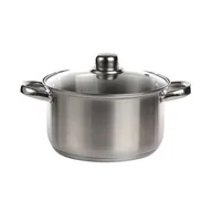 Garnki - Garnek nierdzewny Fabio 3,6 l 20 cm z szklaną pokrywą srebrny - miniaturka - grafika 1