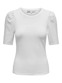 Koszulki i topy damskie - ONLY Women's Onllive Love 2/4 PUFFTOP JRS NOOS Top, biały, XS, biały, XS - grafika 1