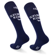 Skarpetki damskie - Cienkie podkolanówki jeździeckie Comodo bawełniane na wiosnę/lato, wzór "Szukam Konia", ciemny niebieski, roz. 39-42 kobiece - miniaturka - grafika 1