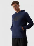 Bluzy sportowe męskie - Męska bluza dresowa nierozpinana z kapturem 4F 4FWMM00TSWSM1464 - granatowa - miniaturka - grafika 1