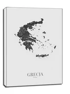 Obrazy i zdjęcia na płótnie - Grecja mapa czarno biała - obraz na płótnie Wymiar do wyboru: 70x100 cm - miniaturka - grafika 1