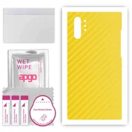 Szkła hartowane na telefon - Folia naklejka skórka strukturalna na TYŁ do Samsung Galaxy Note 10+ -  Carbon Żółty - apgo SKINS - miniaturka - grafika 1
