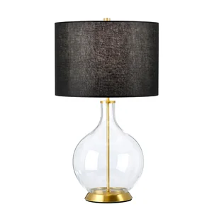 Lampa stołowa szklana mosiężna z czarnym abażurem Orb E27  60W Elstead - Lampy stojące - miniaturka - grafika 1