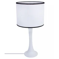 Lampy stojące - Biała skandynawska lampka nocna z abażurem Lusyr - miniaturka - grafika 1