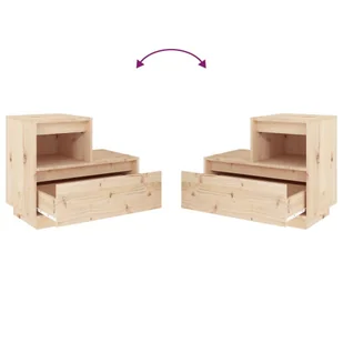 Lumarko Szafka nocna, 60x34x51 cm, lite drewno sosnowe - Szafki nocne - miniaturka - grafika 7