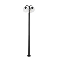 Lampy ogrodowe - QAZQA Latarnia czarna z przezroczystym szkłem 200 cm 3-punktowa IP44 - Sfera - miniaturka - grafika 1