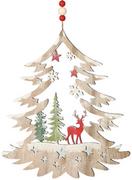 Ozdoby bożonarodzeniowe - Dekoracja wisząca Choinka drewniana - 28 cm - 1 szt. - miniaturka - grafika 1