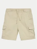 Spodenki damskie - Pepe Jeans Szorty materiałowe Ted PB800790 Beżowy Regular Fit - miniaturka - grafika 1