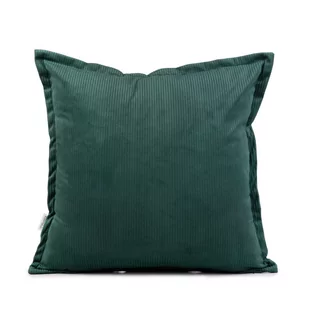 Poszewka NANTU welwetowa imitacja sztruksu zielona 45x45 cm HOMLA - Poszewki na poduszki - miniaturka - grafika 1