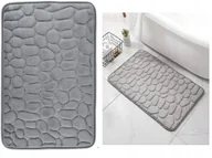 Dywaniki łazienkowe - Dywanik Łazienkowy Miękki Szybkoschnący Jasny Szary Antypoślizgowy 40X60Cm - miniaturka - grafika 1
