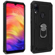 Etui i futerały do telefonów - Xiaomi Redmi Note 7 Case Bi Material Sztywny miękki magnetyczny stojak z pierścieniem Czarny - miniaturka - grafika 1