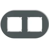 Klawisze i ramki - Ramka podwójna okrągła Karlik MINI - grafit mat - miniaturka - grafika 1