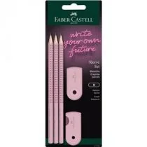 Faber-Castell Ołówek 3 szt. + gumka + temperówka - Przybory szkolne - miniaturka - grafika 1