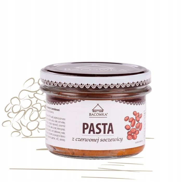 Pasta z czerwonej soczewicy słoik 180g Bacówka