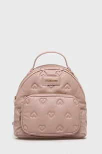 Love Moschino plecak damski kolor beżowy mały gładki - Plecaki - miniaturka - grafika 1