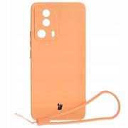 Etui i futerały do telefonów - Bizon Etui Case Silicone Sq do Xiaomi 13 Lite, pomarańczowe - miniaturka - grafika 1