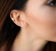 Kolczyki - Nausznica "Simple Cuff"- srebro 925 pozłacane - miniaturka - grafika 1