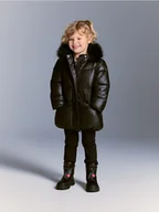 Moda i Uroda OUTLET - Reserved - Pikowana kurtka z połyskiem - czarny - miniaturka - grafika 1