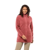 Kurtki damskie - Damski płaszcz polarowy Jack Wolfskin HIGH CURL COAT W red coral - S - miniaturka - grafika 1