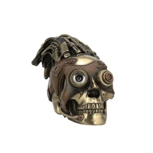 CZASZKA Z DREDAMI JAK Z HORRORU FIGURKA STEAMPUNK VERONESE - Figurki dekoracyjne - miniaturka - grafika 1