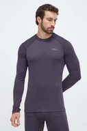 Bielizna sportowa męska - Jack Wolfskin longsleeve funkcyjny Infinite kolor szary - miniaturka - grafika 1