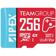 Karty pamięci - Team Group APEX SD7.1 256 GB SDXC, red/blue memory card, MicroSD Express TAPMSDE256GIV30A102 - miniaturka - grafika 1